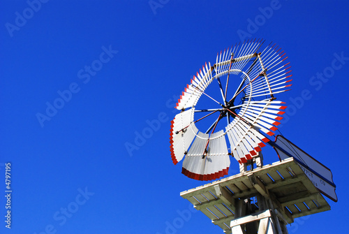 Farm Windmill against a clear blue sky