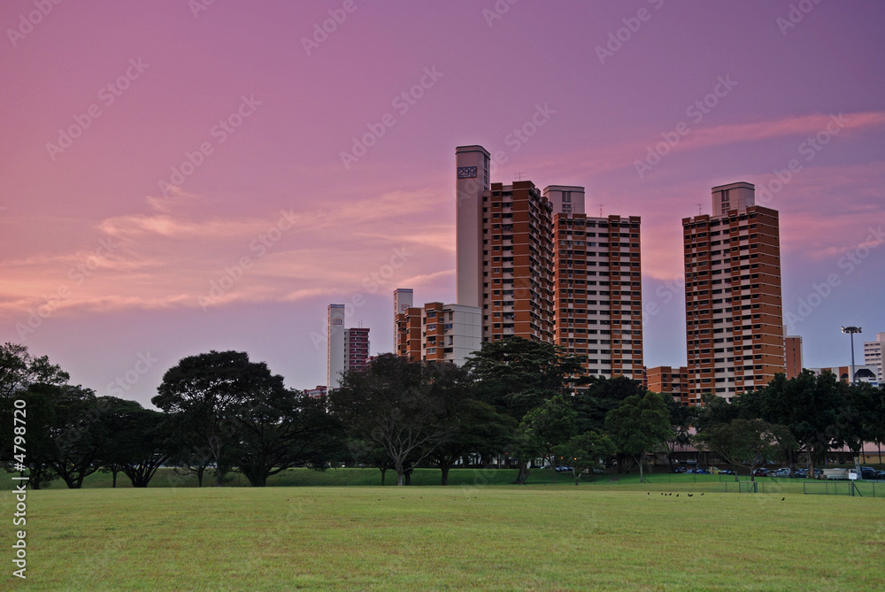 sunset, cloud and living apartment in the towns sunset, cloud and living apartment in the towns
