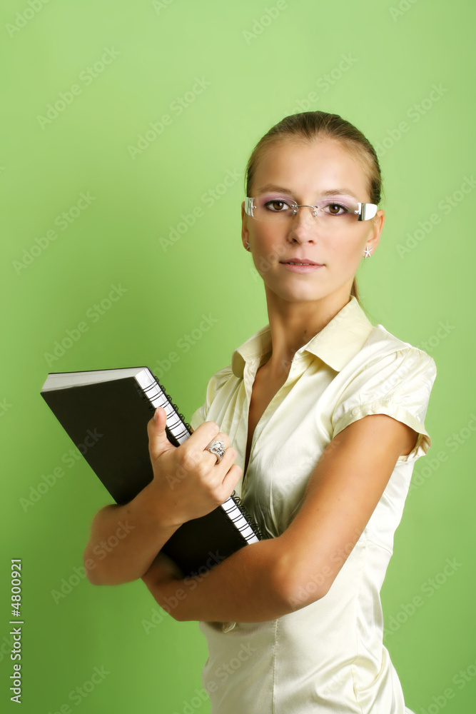 business woman with business folder business woman with business folder