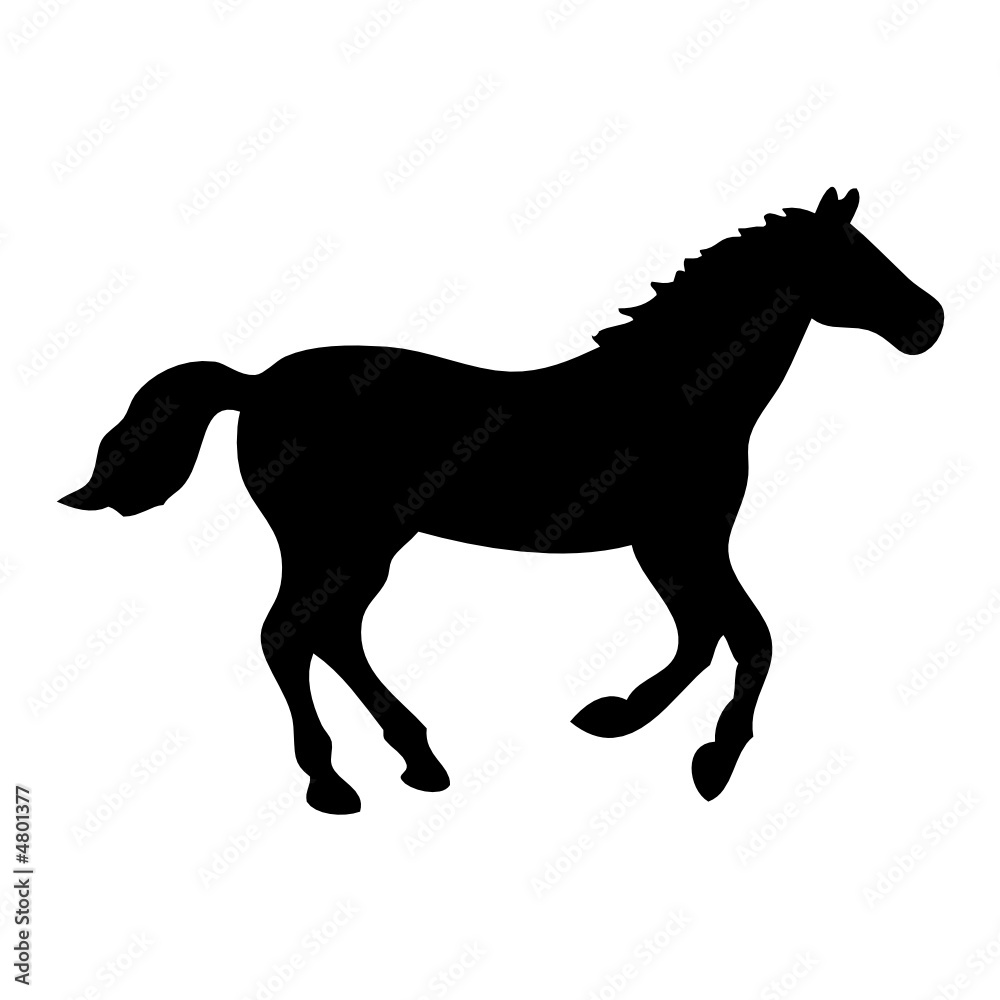 black horse silhouette vector tatoo