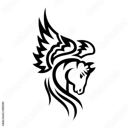 black horse silhouette vector tatoo