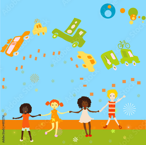group of kids playing