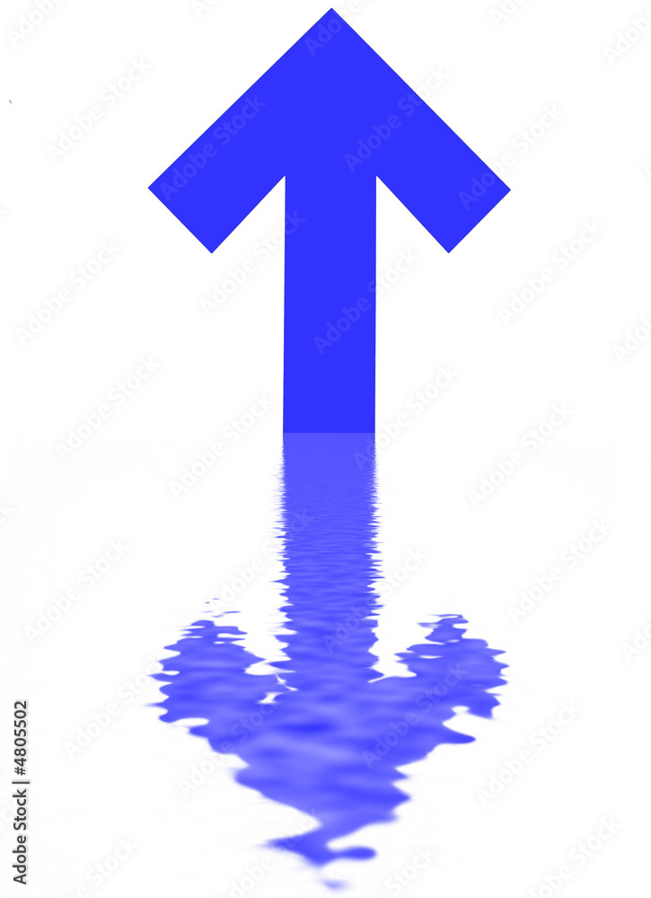 blue arrow and reflection blue arrow and reflection