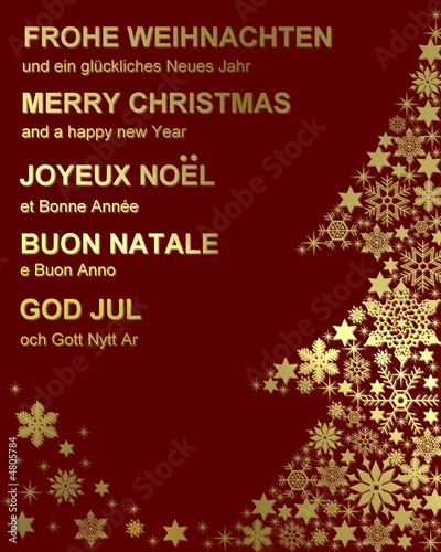 weihnachtsgruß rot - gold