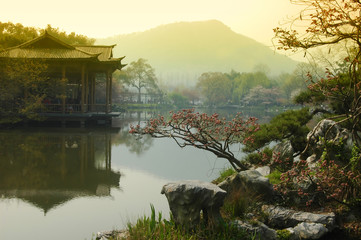 Wandcirkels China West Lake in Hangzhou China  © rudybaby