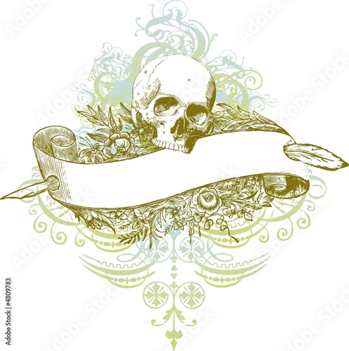 Skull banner illustration