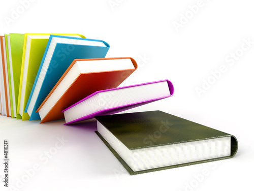 colored books isolated on glossy white #2