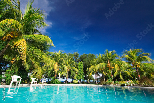 Quadro su tela Private resort pool