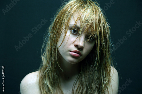 beautiful girl with wet hairs. photo