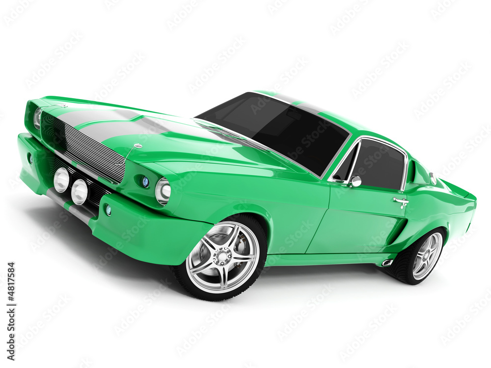 Fototapeta premium Green Classical Sports Car