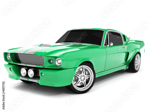 Green Classical Sports Car