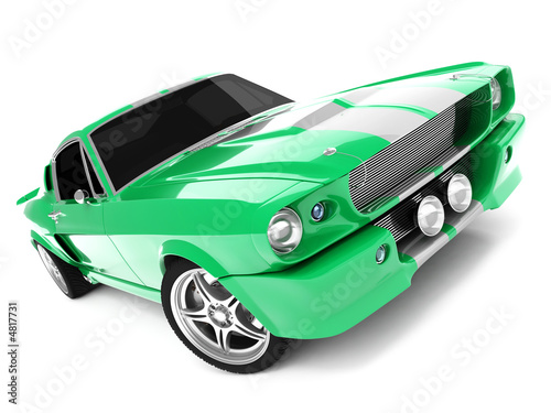 Canvastavla Green Classical Sports Car