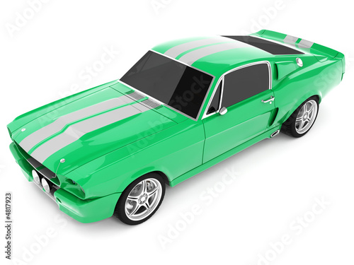 Canvas Print Green Classical Sports Car