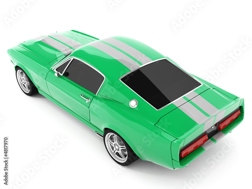 Canvastavla Green Classical Sports Car