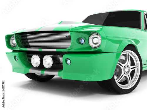 Wallpaper Mural Green Classical Sports Car