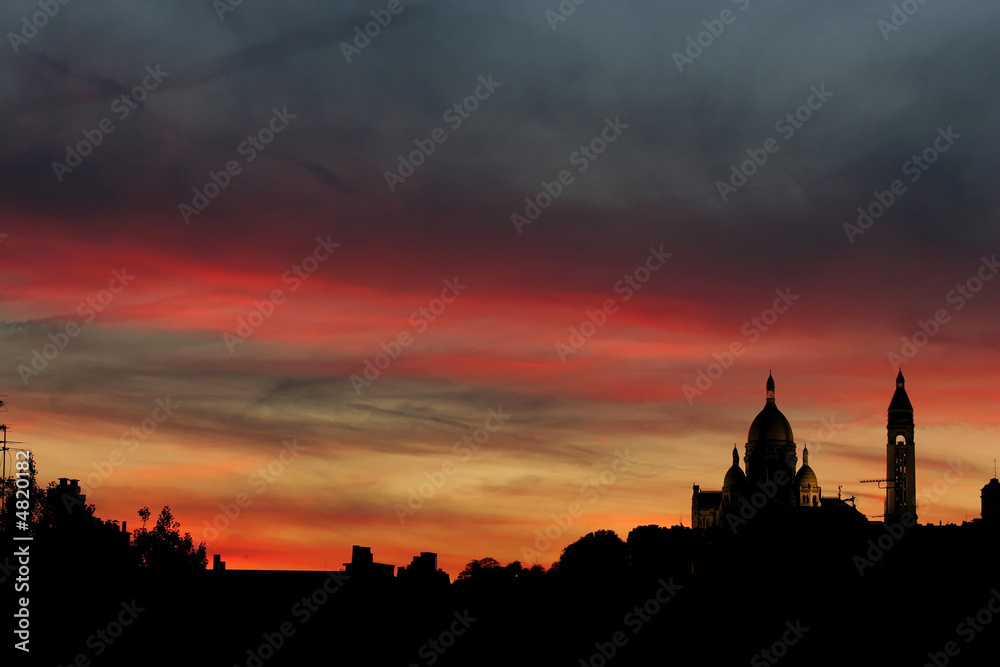 coucher de soleil, montmartre, Paris