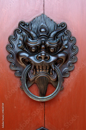 Chinese black dragon door knocker