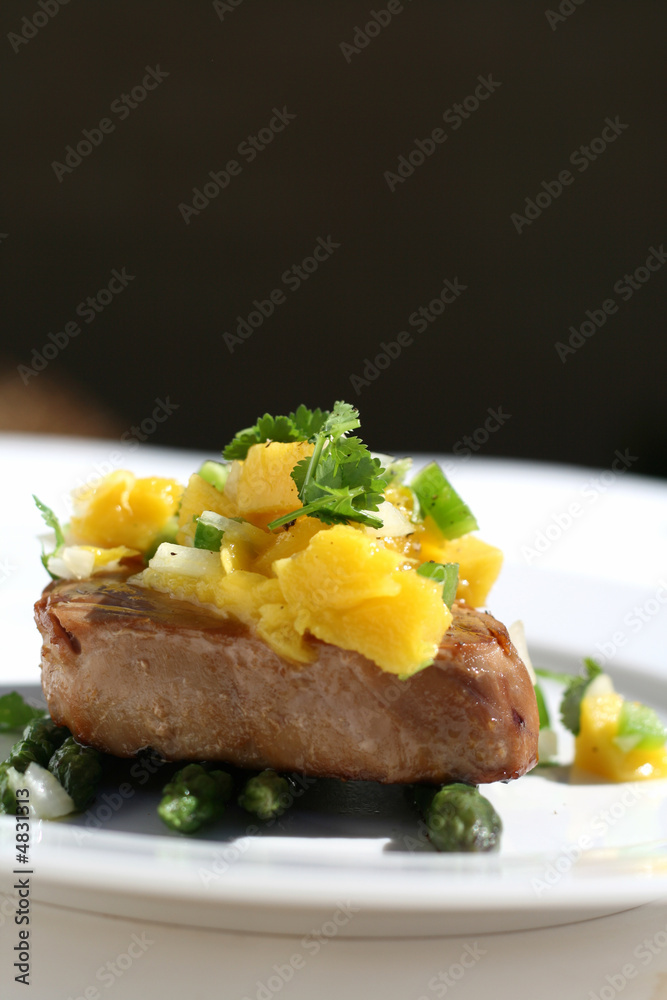 Fish Dinner - Tuna Steak with Mango Salsa