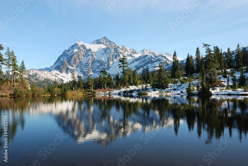 Peaceful Picture Lake at Mount Baker Scenic Byway