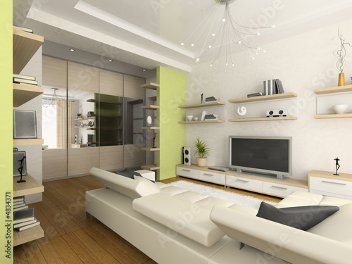 Wallpaper Mural Interior of modern drawing-room 3D rendering Torontodigital.ca