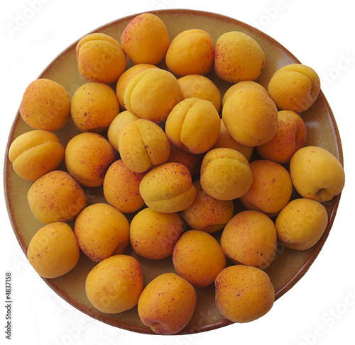 Plate of fresh peaches