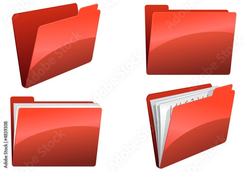 dossiers et documents rouge