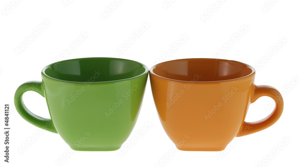 isolated color cups isolated color cups