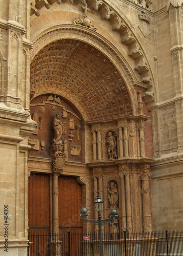 Door on the cathedral in Palma