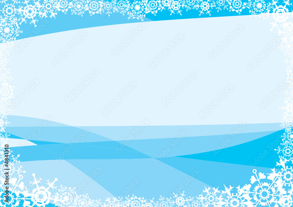 Snowflakes. A blue background for a card (letter).