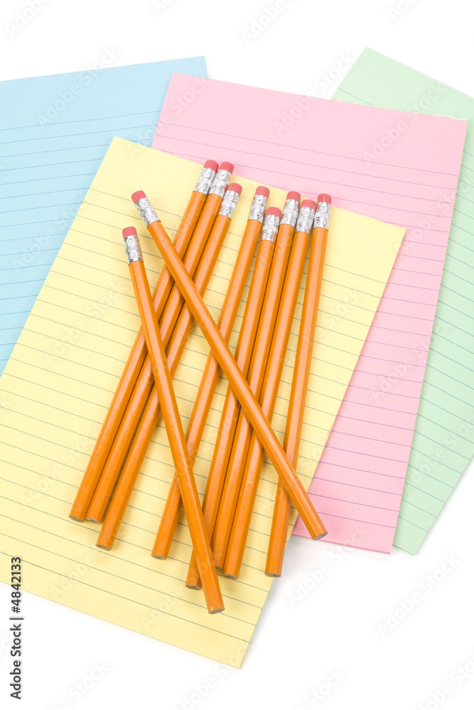 Fototapeta premium notepaper and pencils