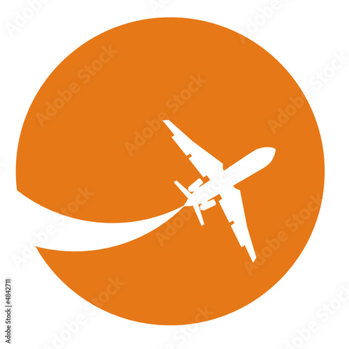 Silhouette of a aeroplane at sunset