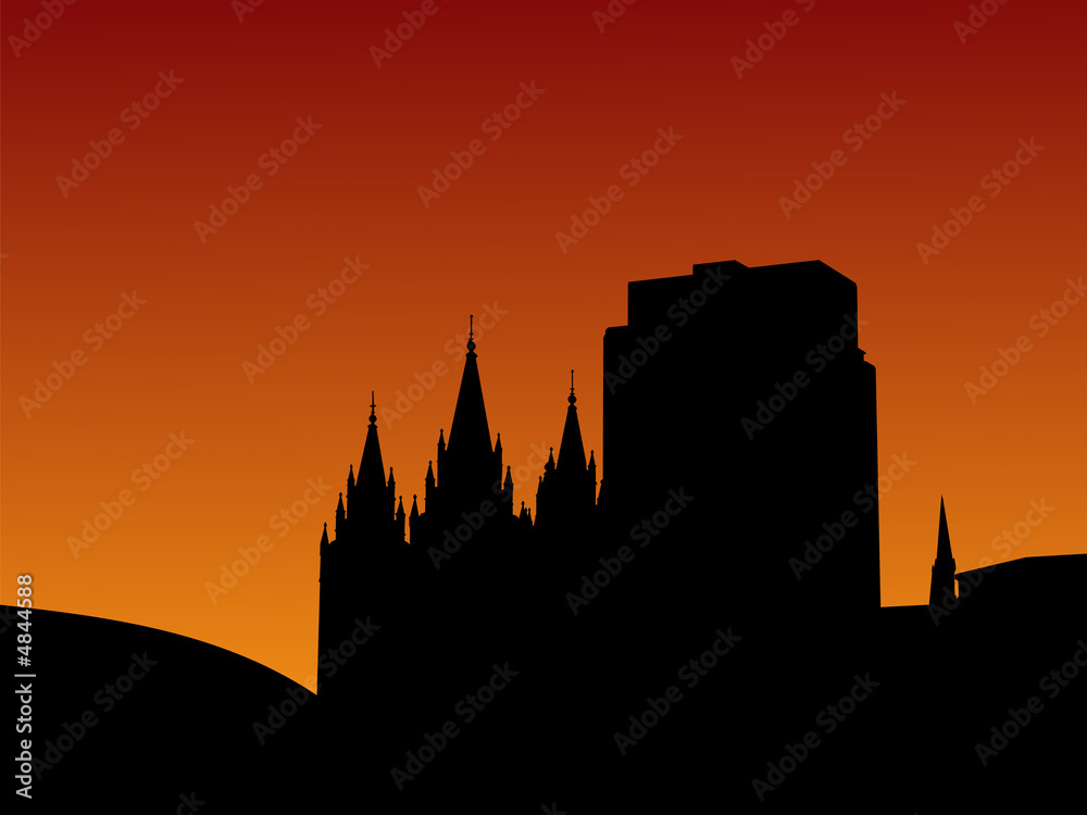 Fototapeta premium Salt Lake City skyline at sunset