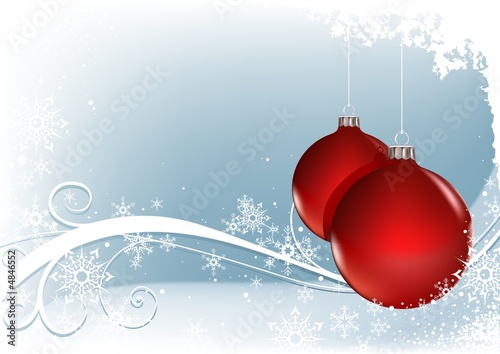 Red Christmas Balls - christmas background