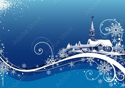 Abstract Blue Xmas Bckg - christmas background