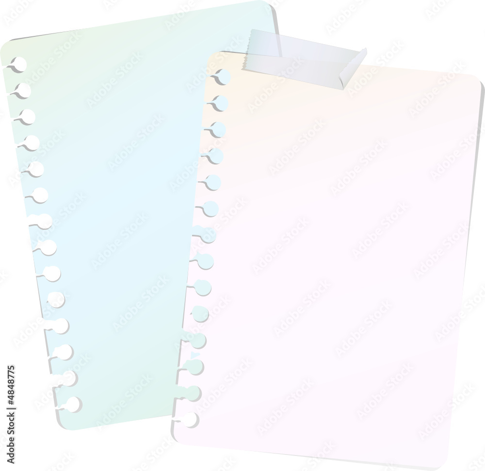 Notes papier, image vectorielle