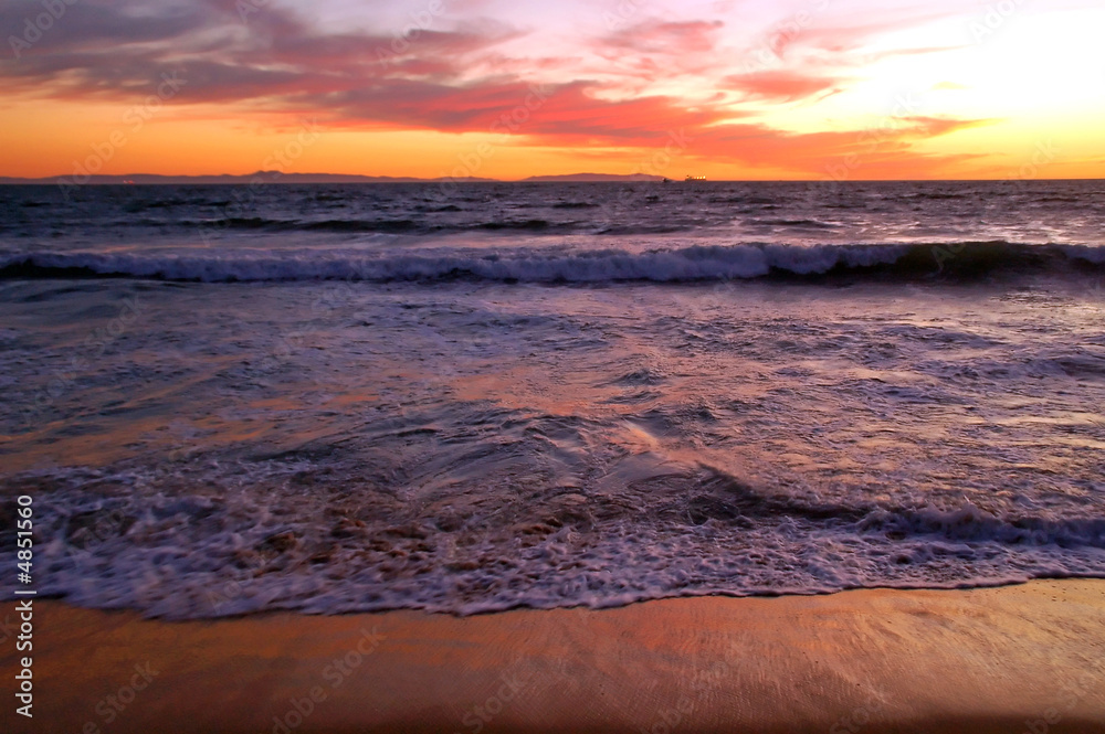 Huntington Beach at sunset