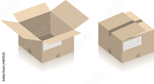 Boite en carton vectorielle, facilement modifiable !