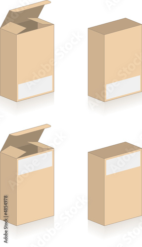 Boite en carton, vecteurs