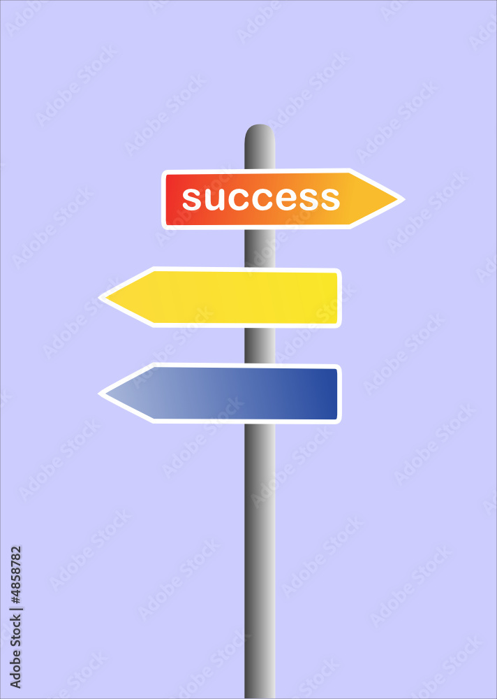 Fototapeta premium road sign with success text