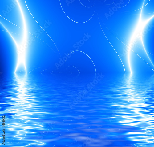 Dance Of Lights over water, Fractal02y9b