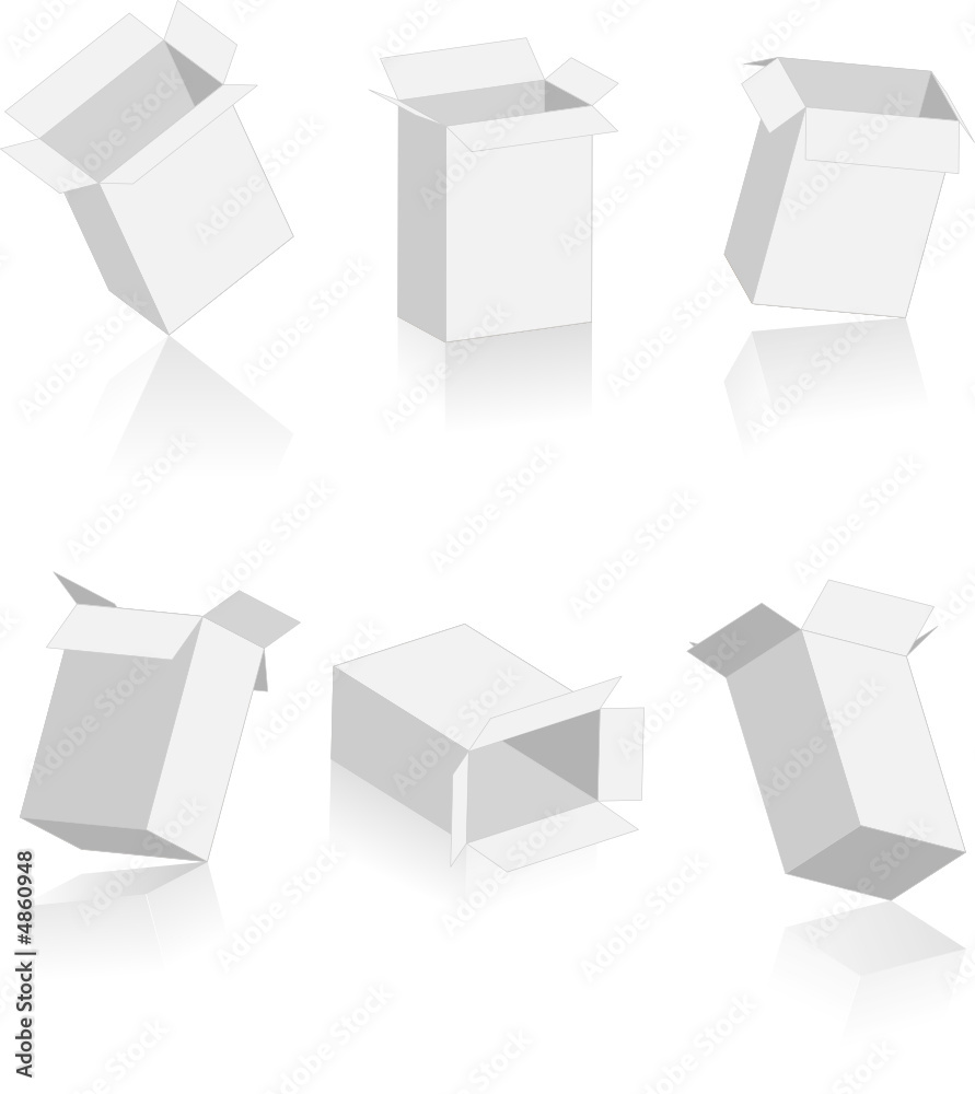 Boites de cartons vectorielles, facilement modifiables ! Boites de cartons vectorielles, facilement modifiables !