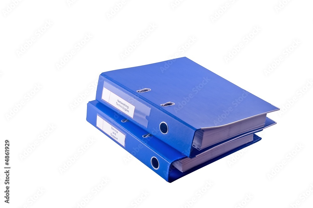 Blue file binder - technical manual isolated object Blue file binder - technical manual isolated object