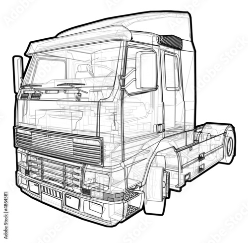 Schematic illustration of a Volvo Truck.