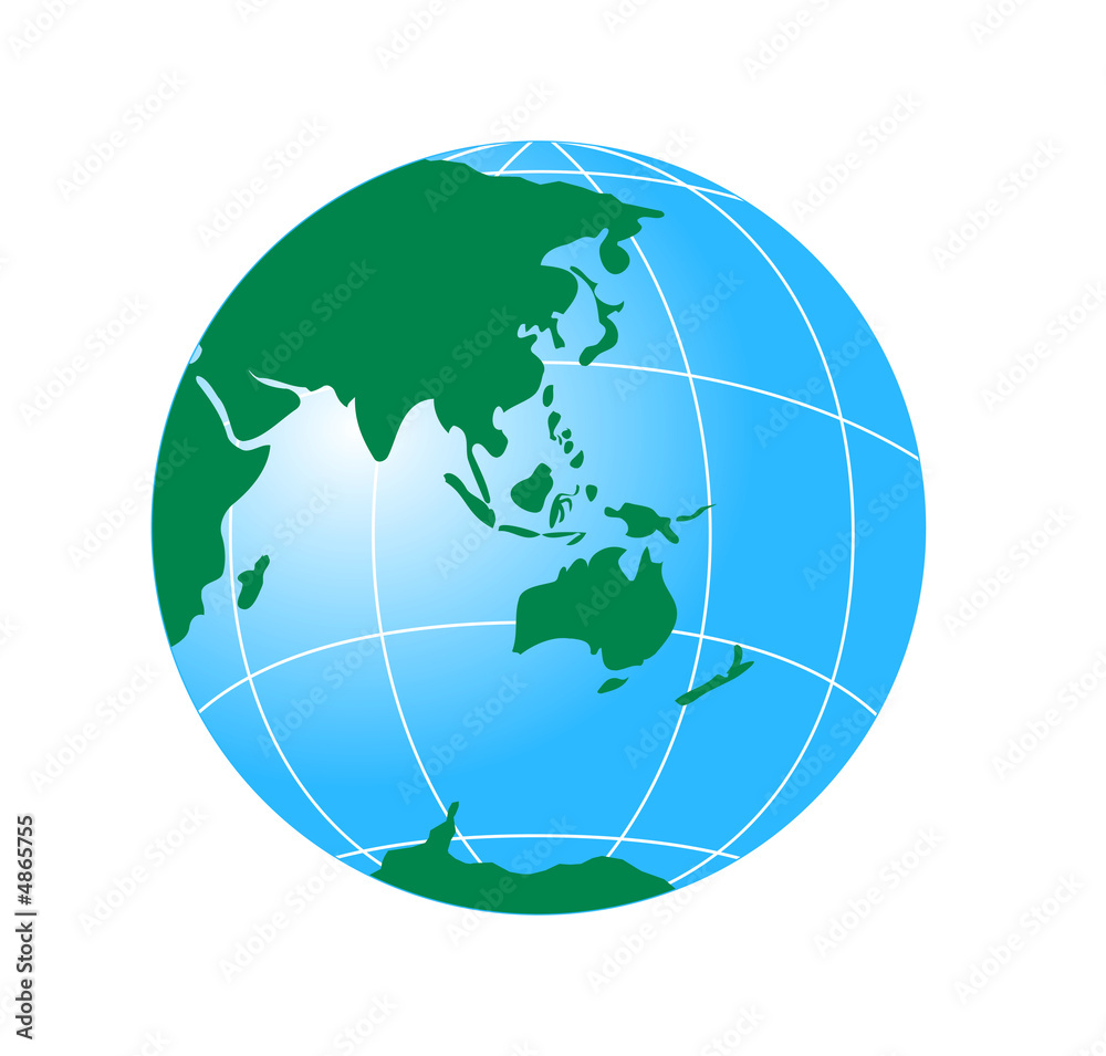 Globe showing Asia and Austalia