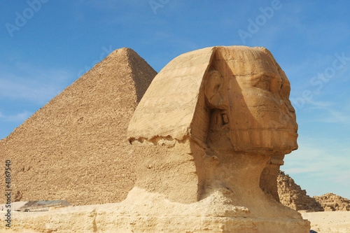 sphinx and pyramid - egypt #4867540