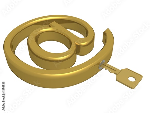 Key from e-mail. 3D object.