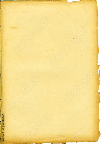 yellowed paper sheet from old book