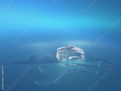 Melted ice cube