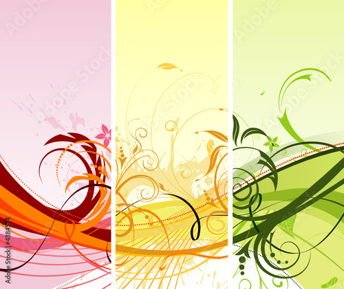 Flower background with waves, element for design, vector