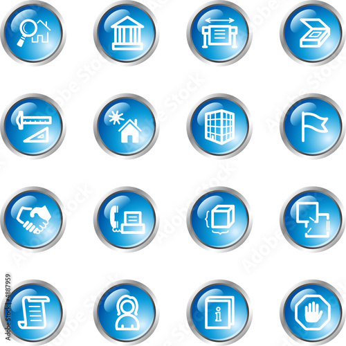 blue drop building icons